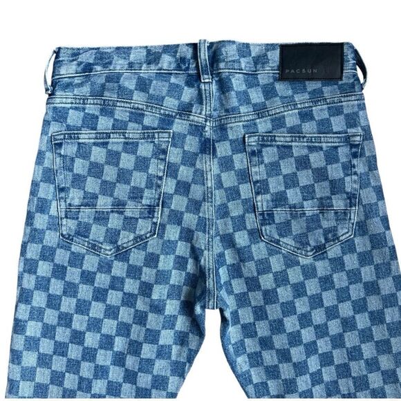 PACSUN Toby Slim Taper Vintage Men’s Checkered Loose Jeans Size 29 - Picture 4 of 10